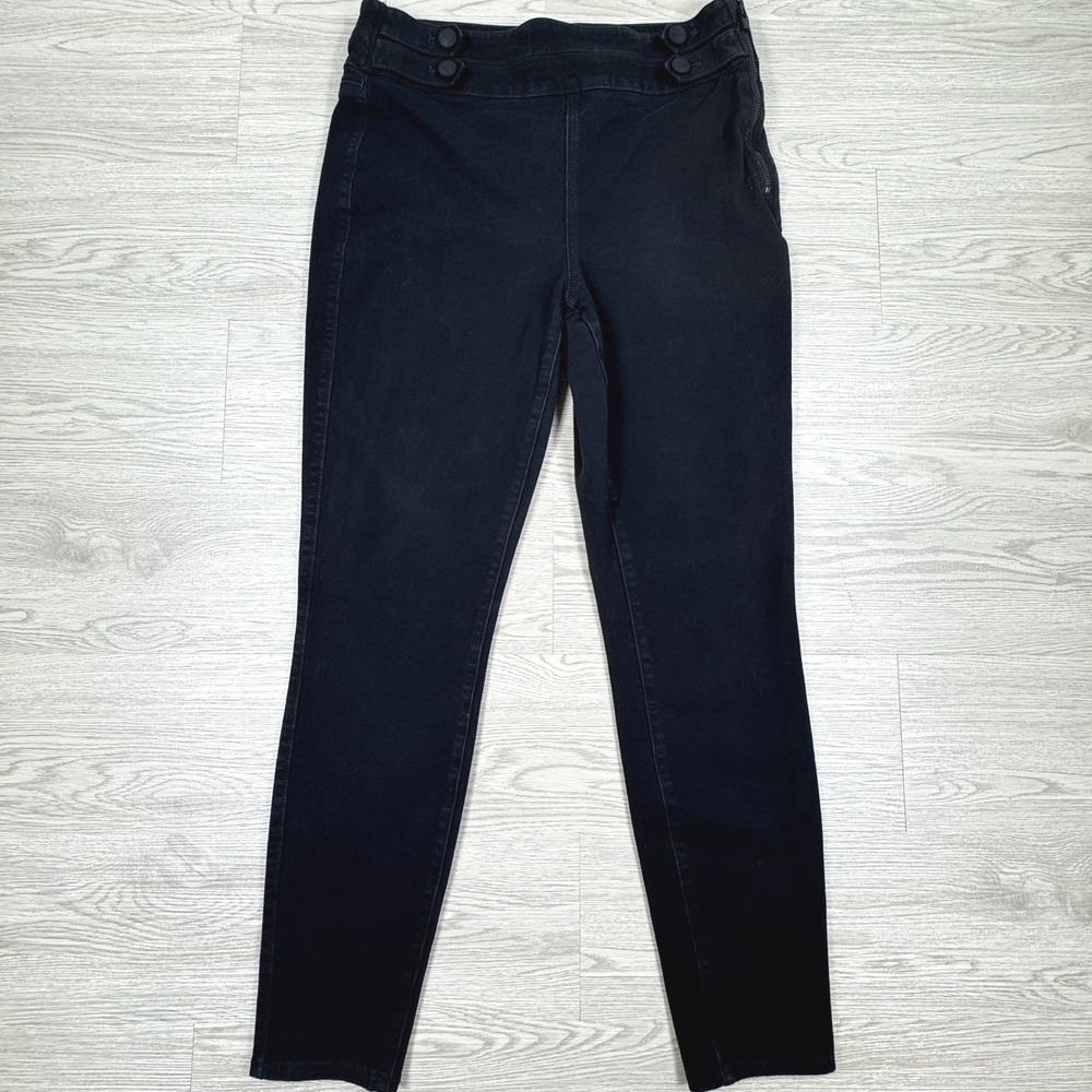White House Black Market Women Skinny Pants Extra High Rise Black Size‎ 6